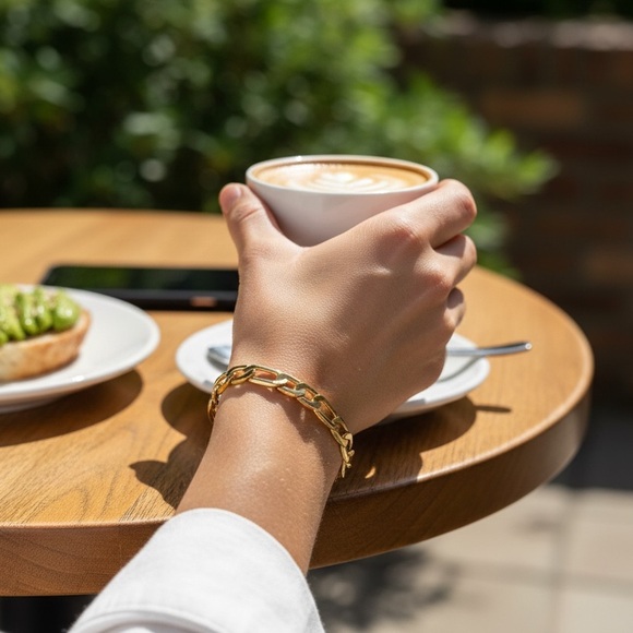 💗💗💗18 k‎ italian Gold filled Chain Bracelet for Men & Women- Necklace available. - Picture 2 of 7